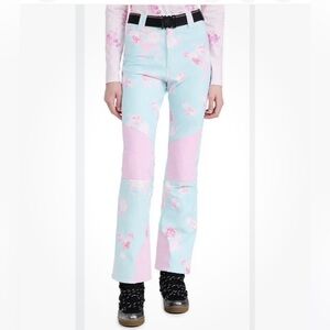 LoveShackFancy Pastel Blue and Pink Floral Patchwork Pants